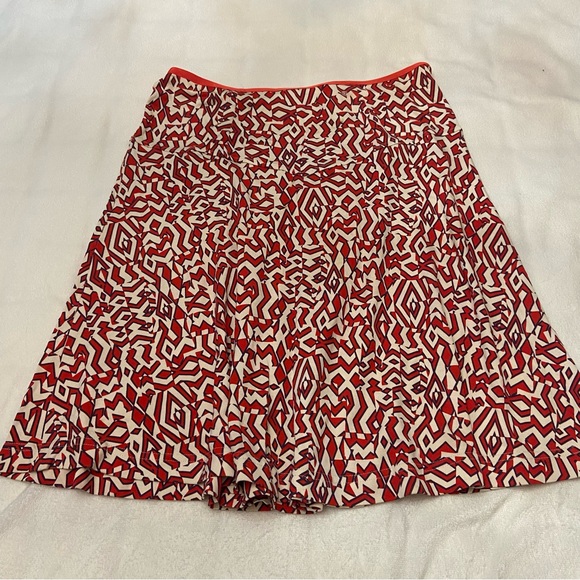 DVF Diane Von Furstenberg vintage Red geo pull-on elastic Skirt 2304 - Picture 7 of 8